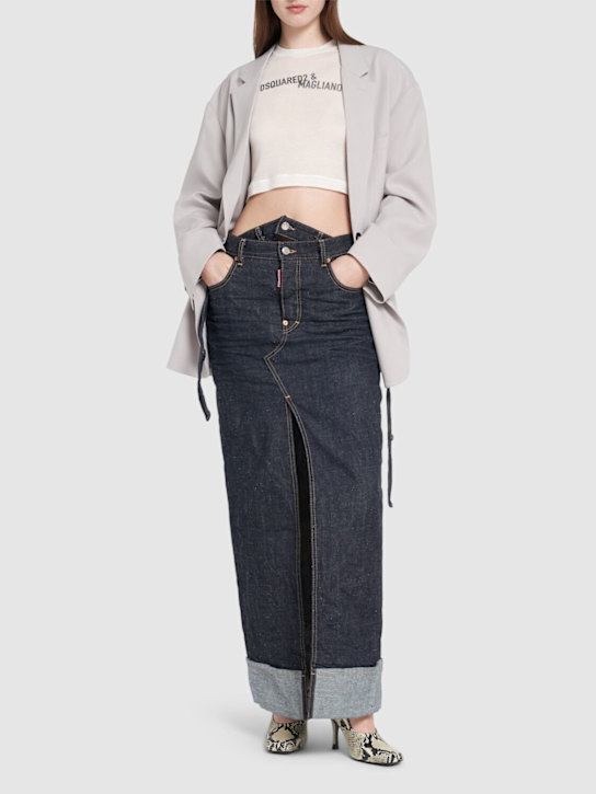 Dsquared2: Butch denim long skirt - women_1 | Luisa Via Roma
