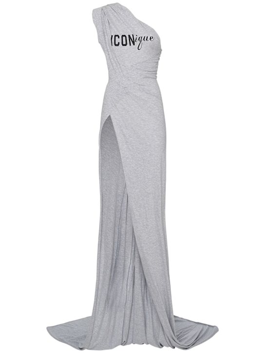 Dsquared2: ICONique one-shoulder long dress - Heather Grey - women_0 | Luisa Via Roma