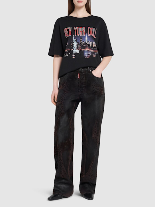 Dsquared2: Vaquera breezy fit jersey t-shirt - women_1 | Luisa Via Roma