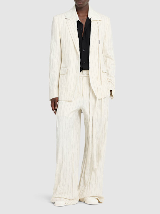 Ann Demeulemeester: Hansteen tailored cotton blend blazer - Ecru - men_1 | Luisa Via Roma