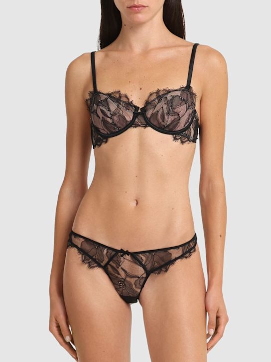Fleur Du Mal: Sophia lace balconette bra - Black - women_1 | Luisa Via Roma