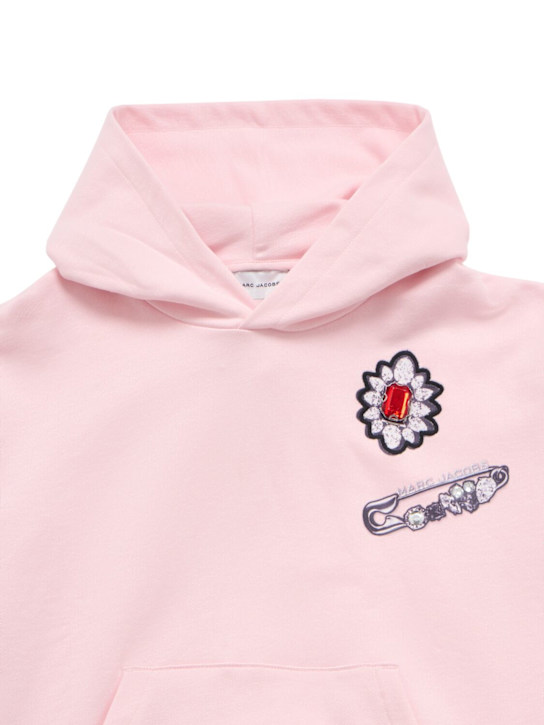 Marc Jacobs: Felpa in cotone con decorazioni e cappuccio - kids-girls_1 | Luisa Via Roma