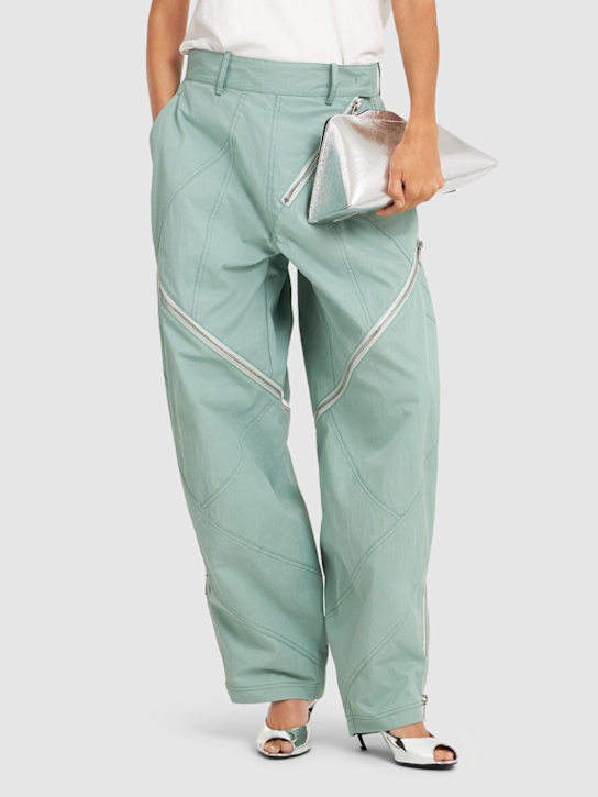 The Attico: 65mm Ada metallic leather mules - Silver - women_1 | Luisa Via Roma