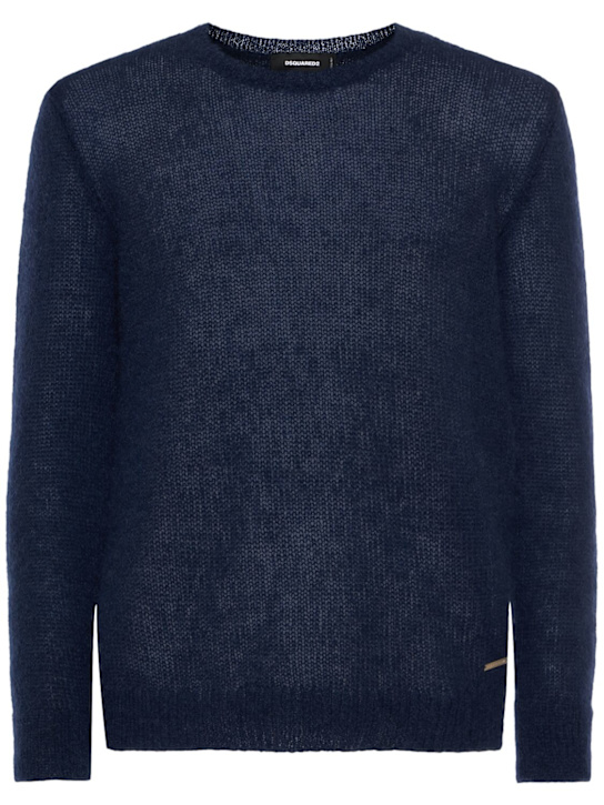 Dsquared2: Mohair blend sweater - Navy - men_0 | Luisa Via Roma