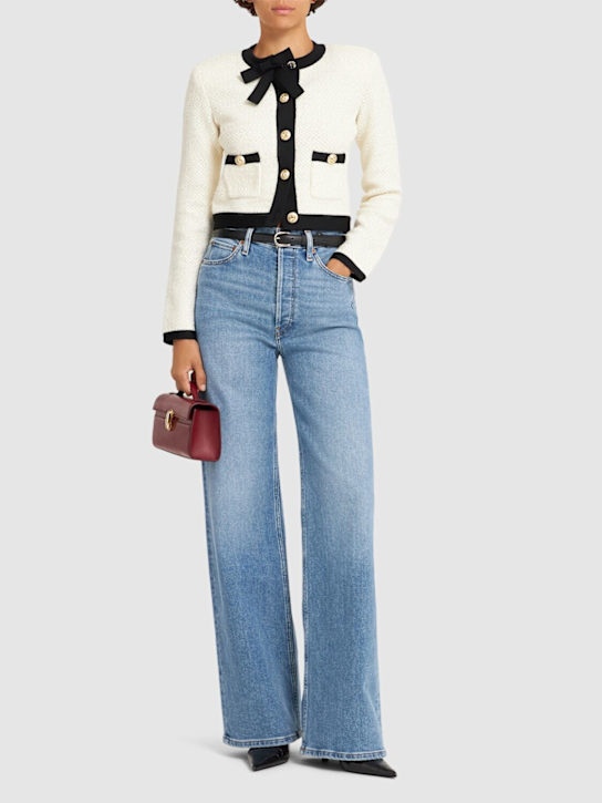 Self-portrait: スパンコールコットンブレンド ボウカーディガン - women_1 | Luisa Via Roma