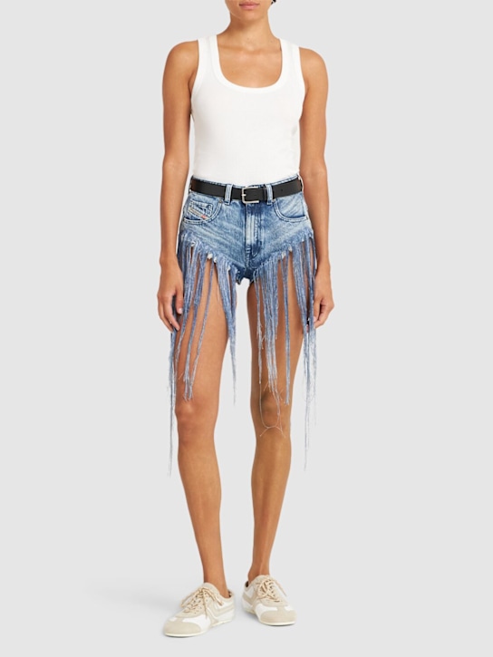 De-Jizz denim shorts w/ fringe - Thumbnail 2