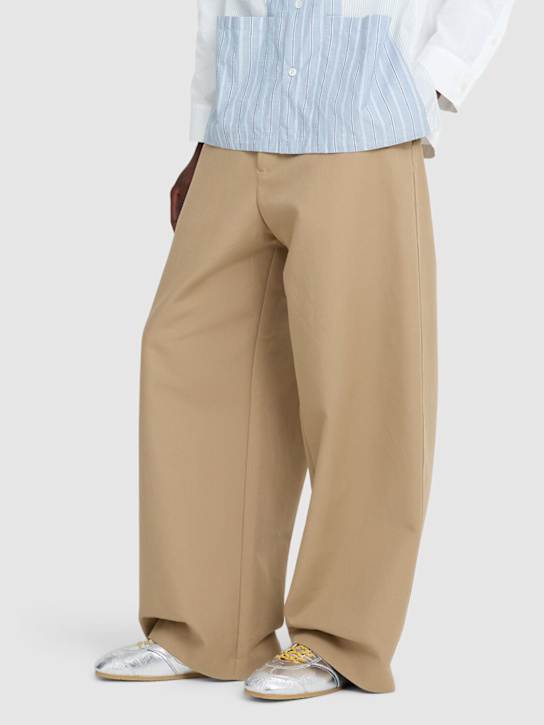 Dries Van Noten: Metallic leather sneakers - Silver - men_1 | Luisa Via Roma