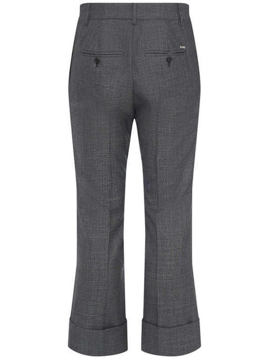 Dsquared2: Cropped wool flared pants - Light Grey - men_1 | Luisa Via Roma
