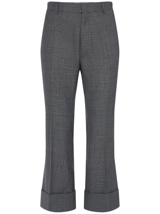 Dsquared2: Cropped wool flared pants - Light Grey - men_0 | Luisa Via Roma