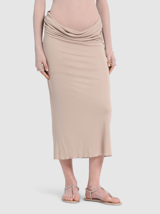 René Caovilla: Sandali in raso con decorazioni 10mm - Beige - women_1 | Luisa Via Roma