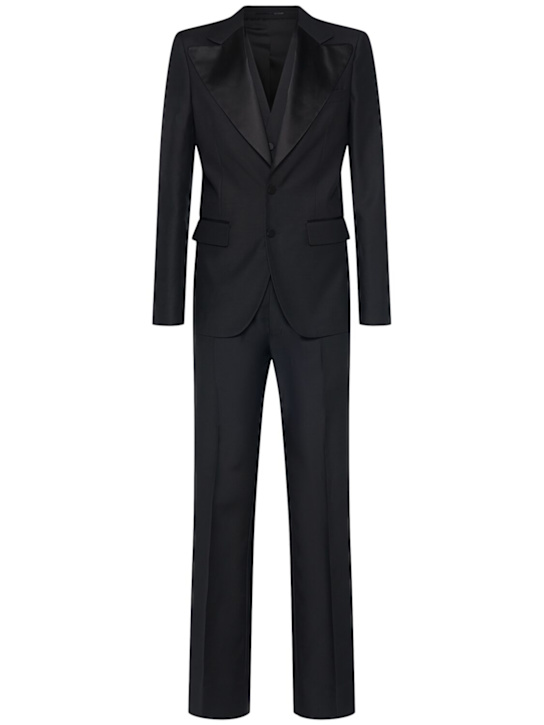 Dsquared2: 70's Tux wool & silk suit - Black - men_0 | Luisa Via Roma