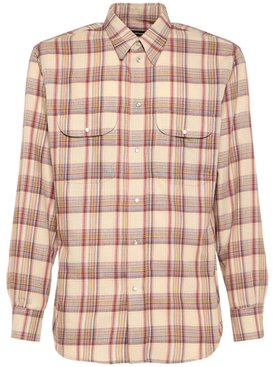 Dsquared2: Glam Vintage lamé shirt - Beige/Mix Colou - men_0 | Luisa Via Roma