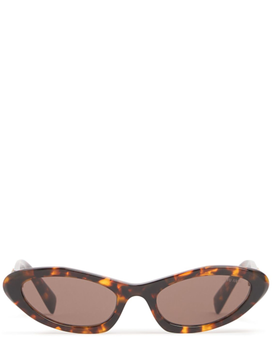 Miu Miu: Occhiali da sole cat-eye in acetato - Marrone - women_0 | Luisa Via Roma