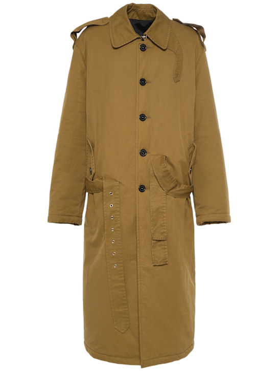 Dsquared2: Belted chic cotton trench coat - men_0 | Luisa Via Roma