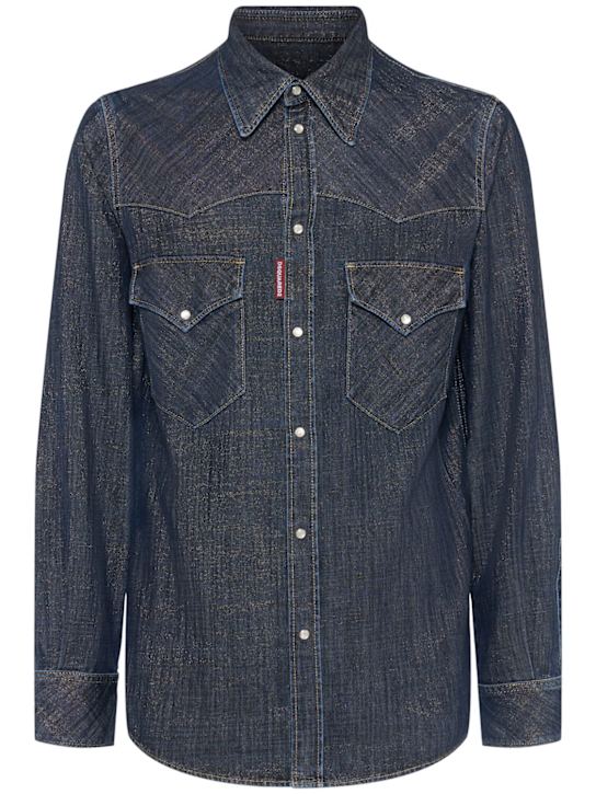 Dsquared2: Lurex denim western shirt - men_0 | Luisa Via Roma