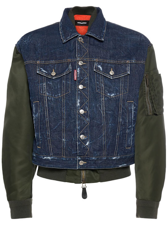 Dsquared2: Hybrid aviator bomber jacket - men_0 | Luisa Via Roma