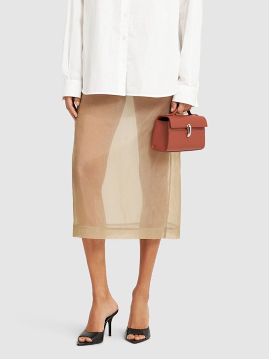 Gia Borghini: 85mm Perni04 python print leather mules - women_1 | Luisa Via Roma