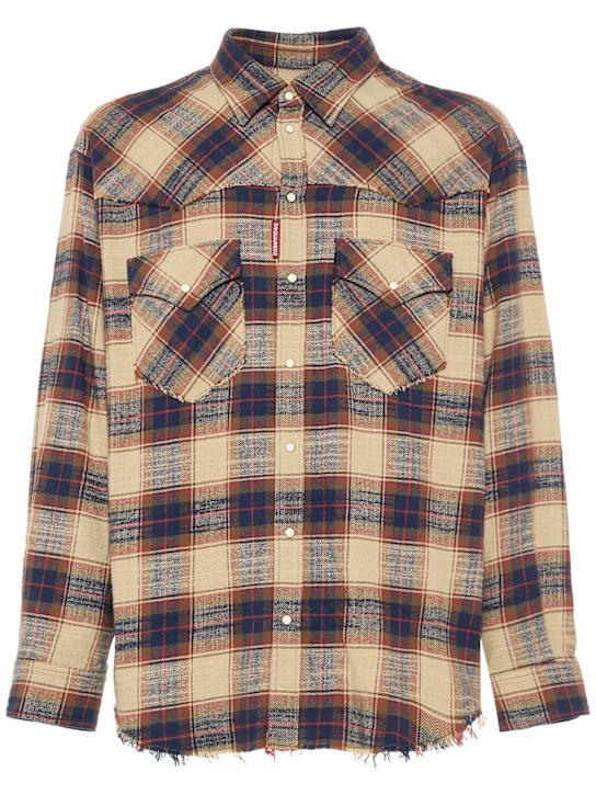 Dsquared2: D2 Farmer checked cotton shirt - men_0 | Luisa Via Roma