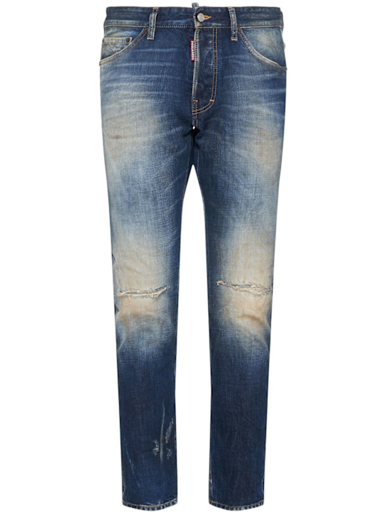 Dsquared2: Jean cool guy en denim de coton - Bleu Marine - men_0 | Luisa Via Roma