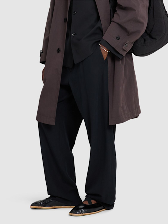 Dries Van Noten: Leather ballerina-style loafers - Black - men_1 | Luisa Via Roma