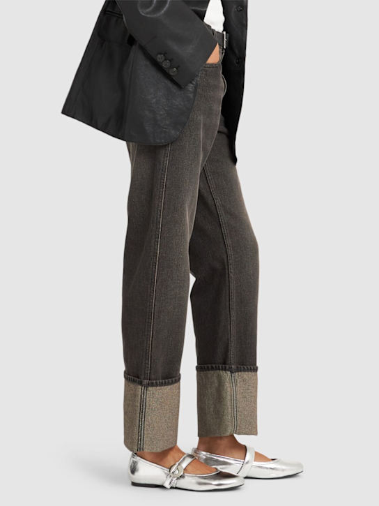 Coperni: 10mm Metallic leather ballerina flats - women_1 | Luisa Via Roma