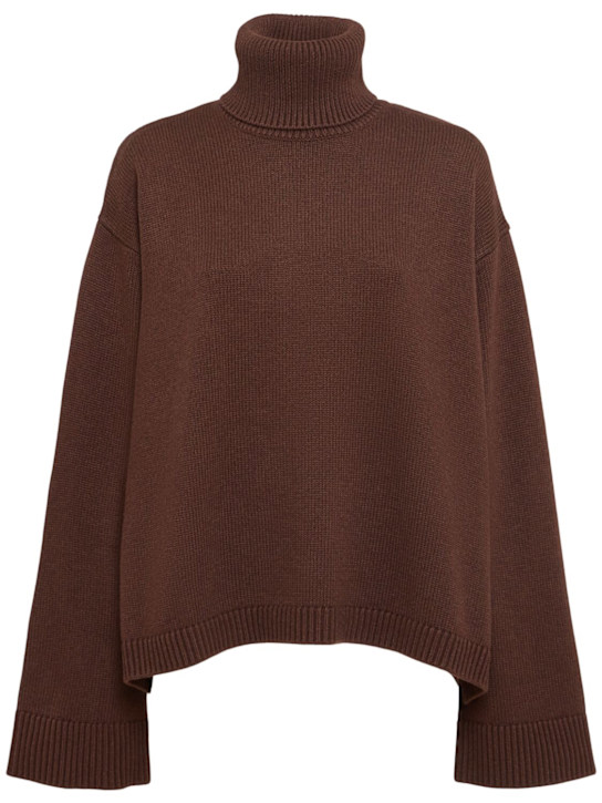 The Frankie Shop: Rhea wool & cotton turtleneck sweater - women_0 | Luisa Via Roma