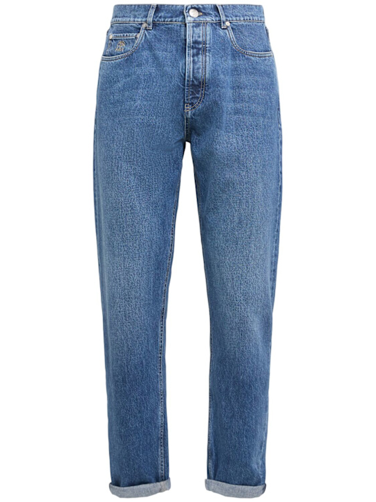 Brunello Cucinelli: Cotton denim jeans - Denim Medio - men_0 | Luisa Via Roma