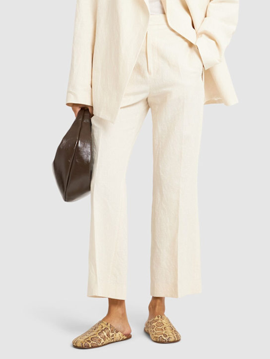 Gia Borghini: June蟒蛇纹印花皮革平底穆勒鞋 - women_1 | Luisa Via Roma