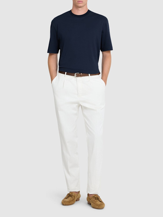 Zegna: Cotton & silk t-shirt - men_1 | Luisa Via Roma