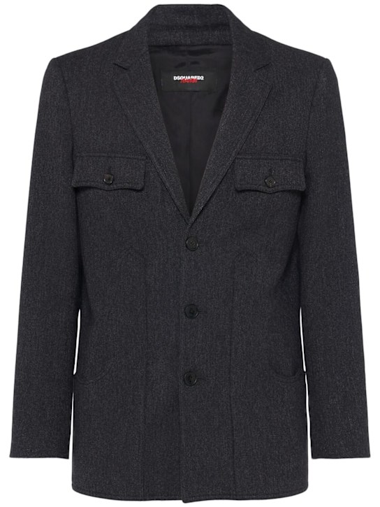 Dsquared2: Magliano Vaccaro wool blend blazer - Charcoal - men_0 | Luisa Via Roma