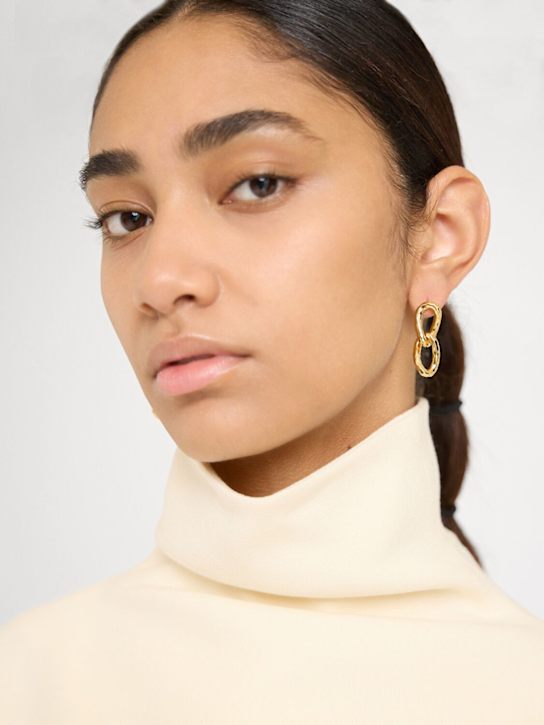 Jil Sander: Hammered chain earrings - women_1 | Luisa Via Roma