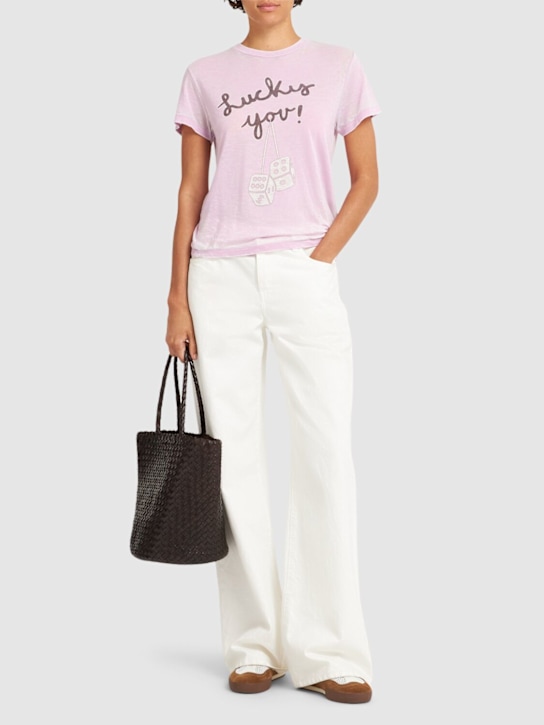 Printed cotton blend jersey t-shirt - Thumbnail 2