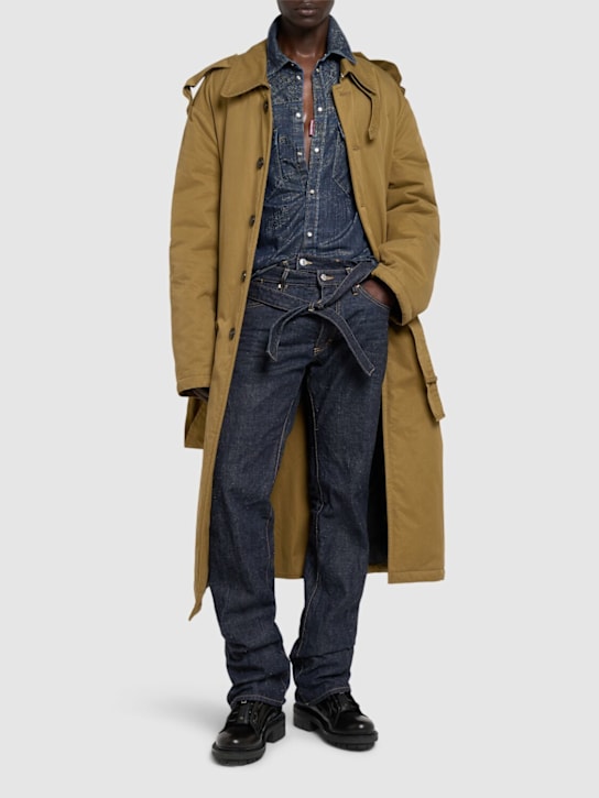Dsquared2: Belted chic cotton trench coat - men_1 | Luisa Via Roma