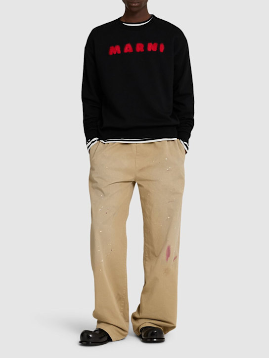 Marni: Unbrushed cotton sweatshirt - men_1 | Luisa Via Roma
