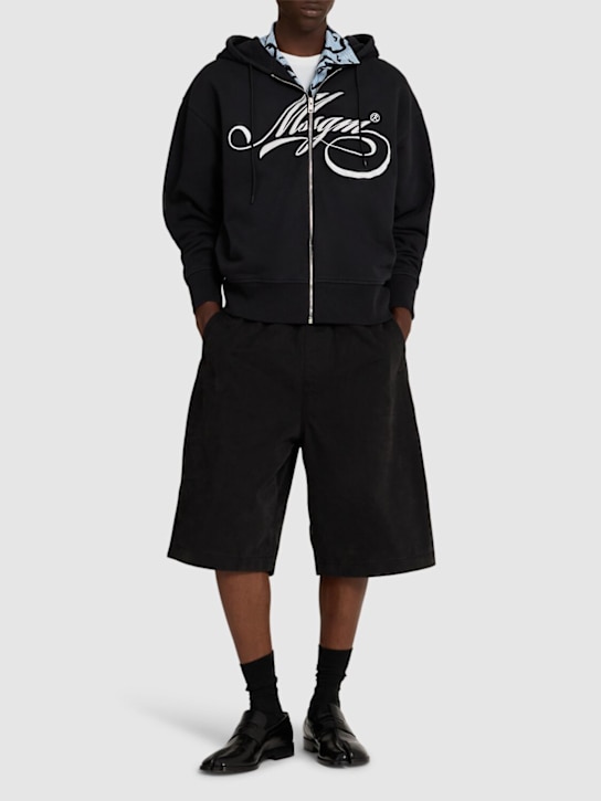 MSGM: Zip-up cotton sweatshirt - men_1 | Luisa Via Roma