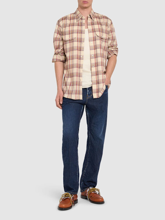 Dsquared2: Glam Vintage lamé shirt - Beige/Mix Colou - men_1 | Luisa Via Roma