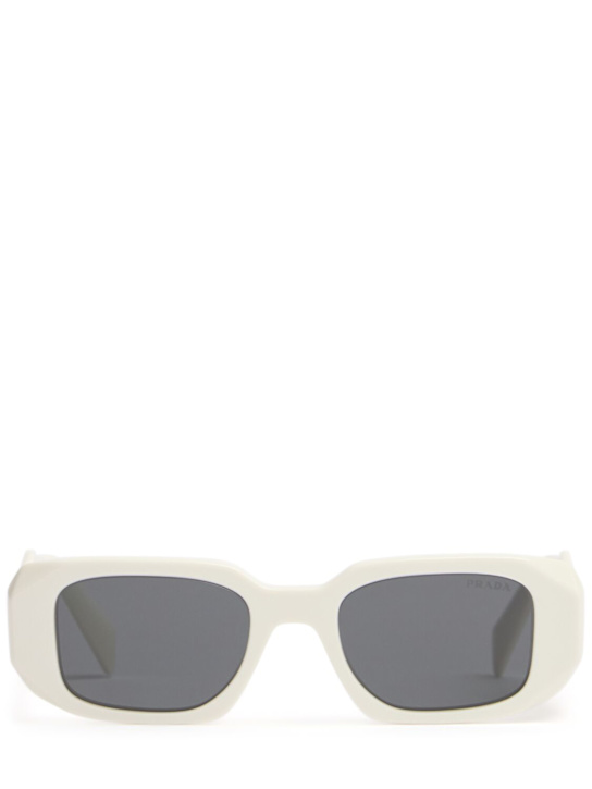 Prada: Symbole squared acetate sunglasses - White/Grey - women_0 | Luisa Via Roma