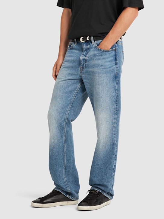 Golden Goose: Sneakers Super Star in pelle e camoscio 20mm - Nero - men_1 | Luisa Via Roma