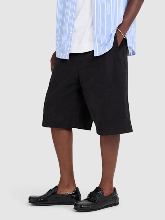 Jacquemus: Les batto leather loafers - Black - men_1 | Luisa Via Roma