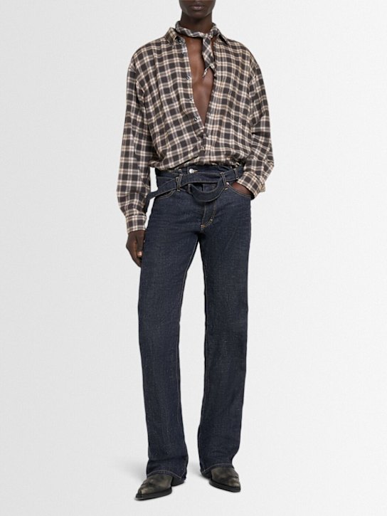 Dsquared2: Hemd aus Baumwolle mit Karos „Magliano Butch“ - Charcoal/White/ - men_1 | Luisa Via Roma