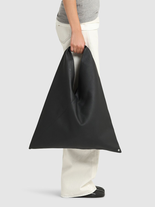 MM6 Maison Margiela: Classic Japanese grained leather handbag - women_1 | Luisa Via Roma