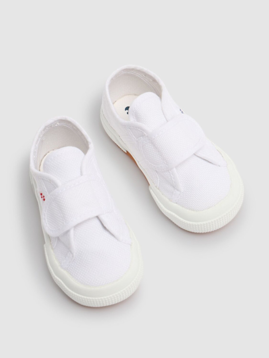 Superga: 2750-Bstrap cotton canvas sneakers - White - kids-boys_1 | Luisa Via Roma