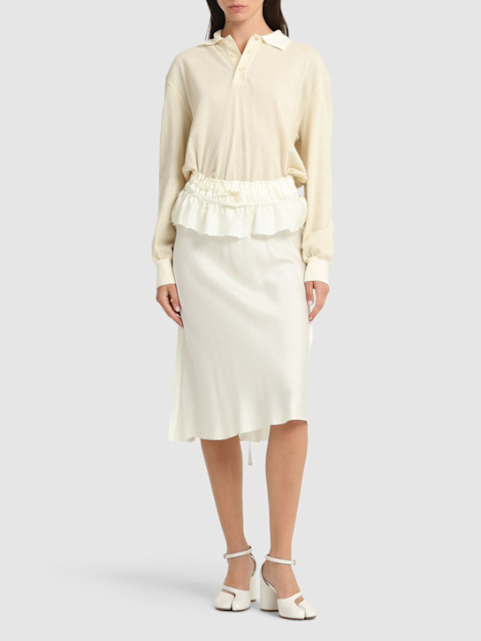 Maison Margiela: Layered cotton blend midi dress - women_1 | Luisa Via Roma