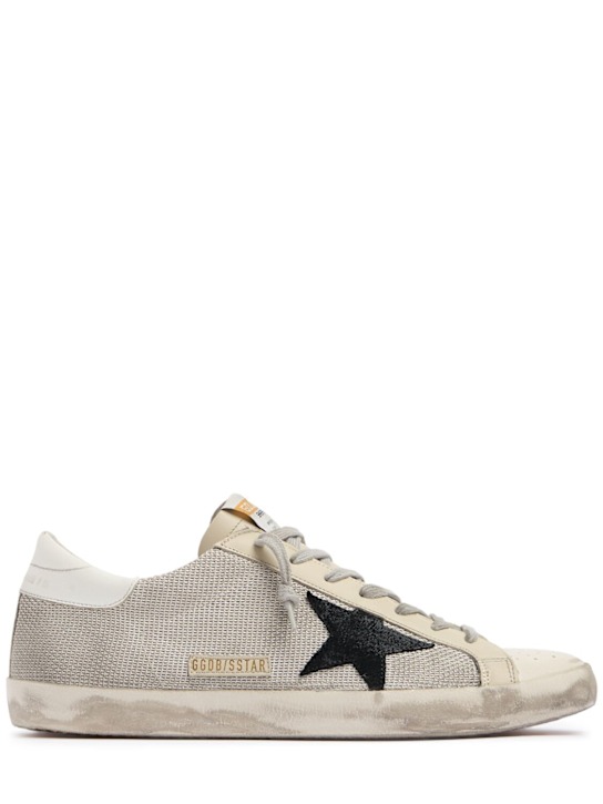 Golden Goose: 20mm Super-star net & suede sneakers - Bej - men_0 | Luisa Via Roma