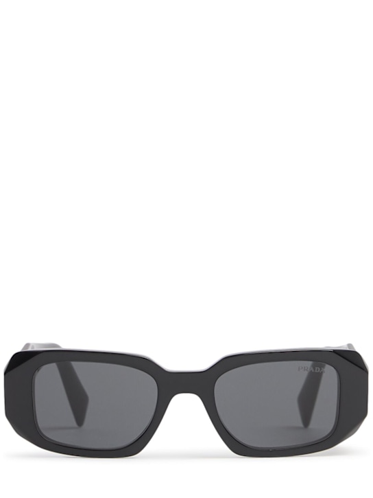 Prada: Symbole squared acetate sunglasses - Black/Grey - women_0 | Luisa Via Roma