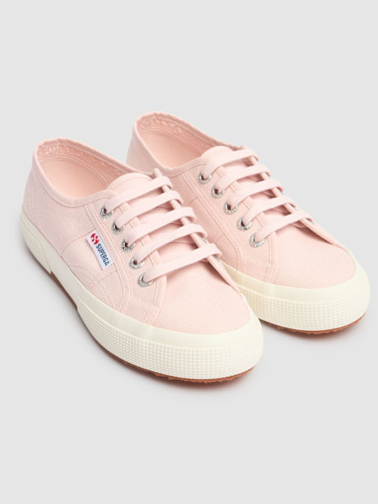 Superga: Baskets en coton à lacets - Rose - kids-girls_1 | Luisa Via Roma