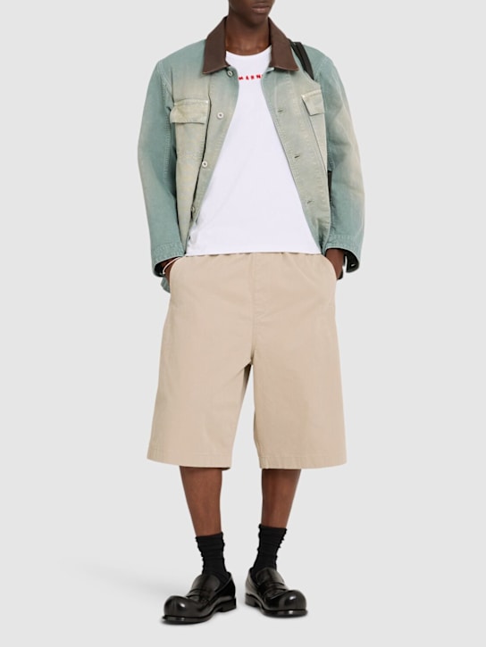 Marni: Unbrushed cotton fitted tank top - men_1 | Luisa Via Roma