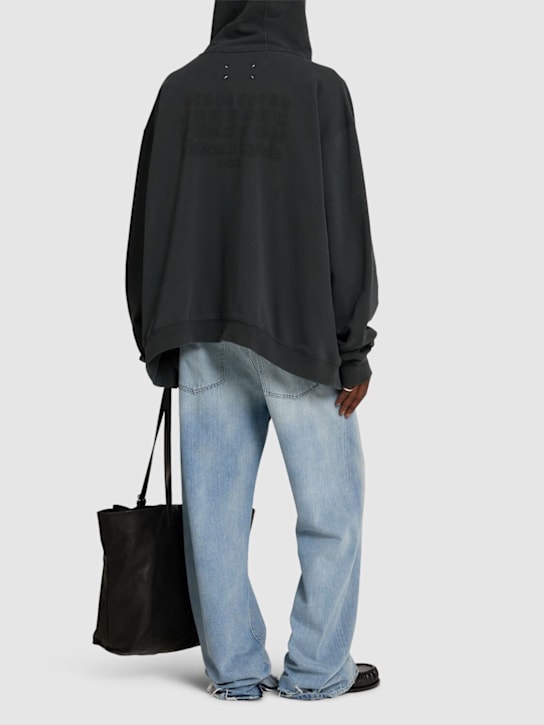 Maison Margiela: Cotton zip hoodie - men_1 | Luisa Via Roma