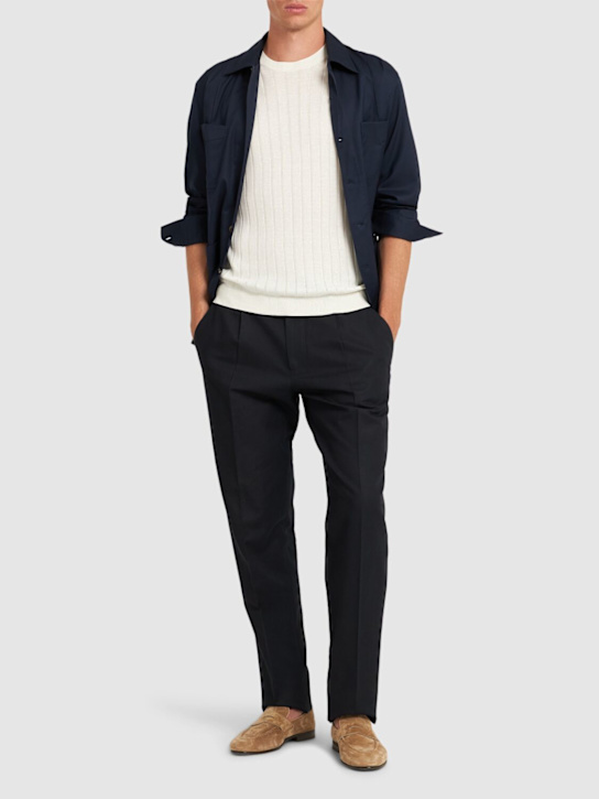 Tagliatore: Roden silk knit crewneck sweater - men_1 | Luisa Via Roma