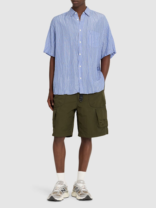 Comme des Garçons Homme: Cupro short sleeved shirt - men_1 | Luisa Via Roma